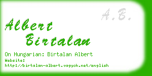 albert birtalan business card